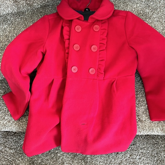 Gymboree red girls peacoat. Size 10 or 4. Worn for photos and a few events. - Picture 8 of 8